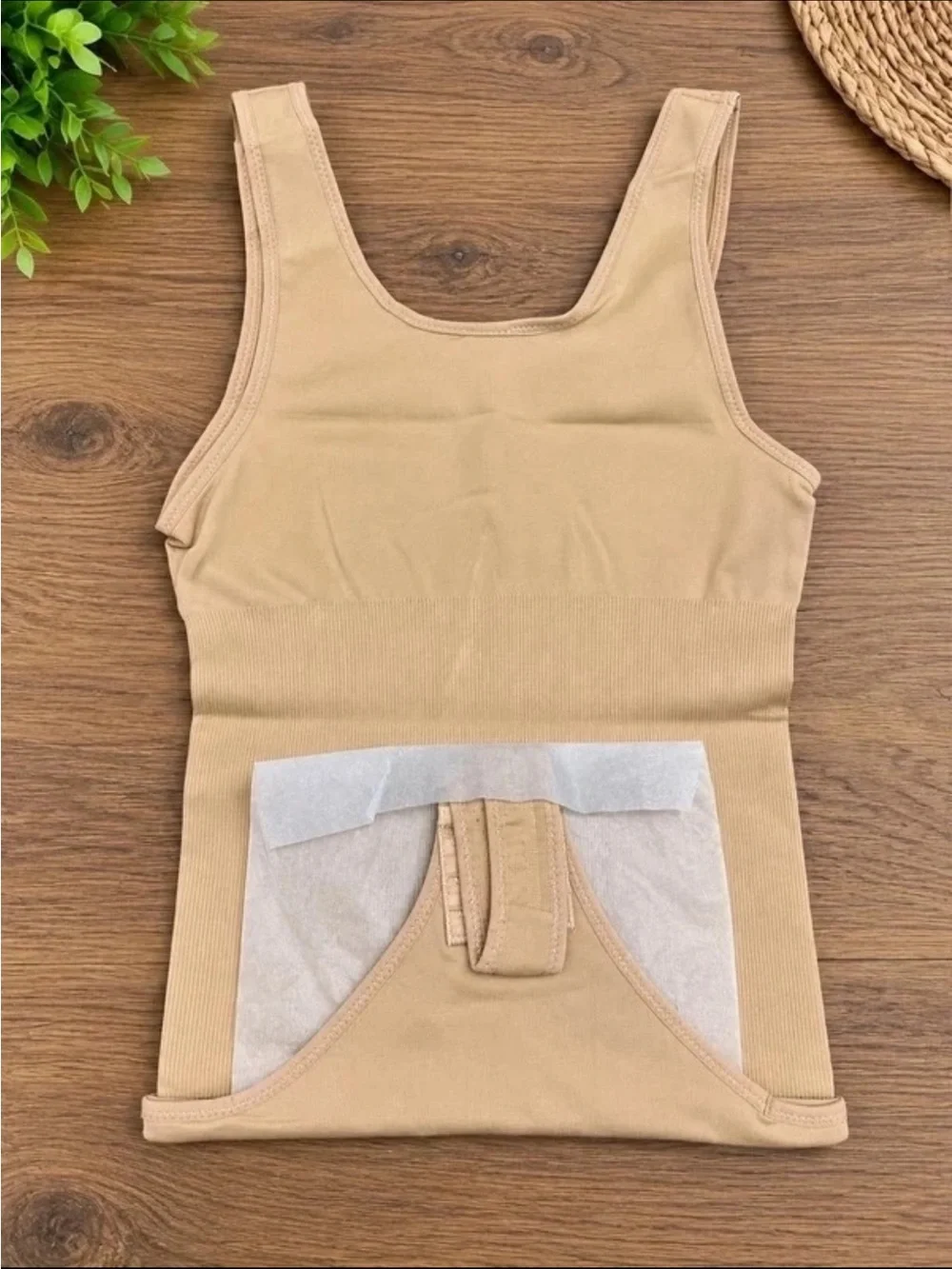 Seamless Shaping Bodysuit Tank in Beige